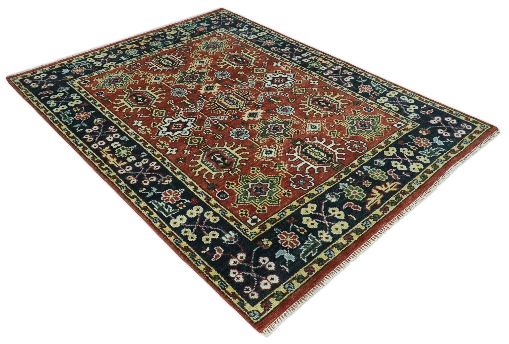 Antique Hand Knotted Brown Traditional Vintage Style Oushak Custom Made Wool Area Rug