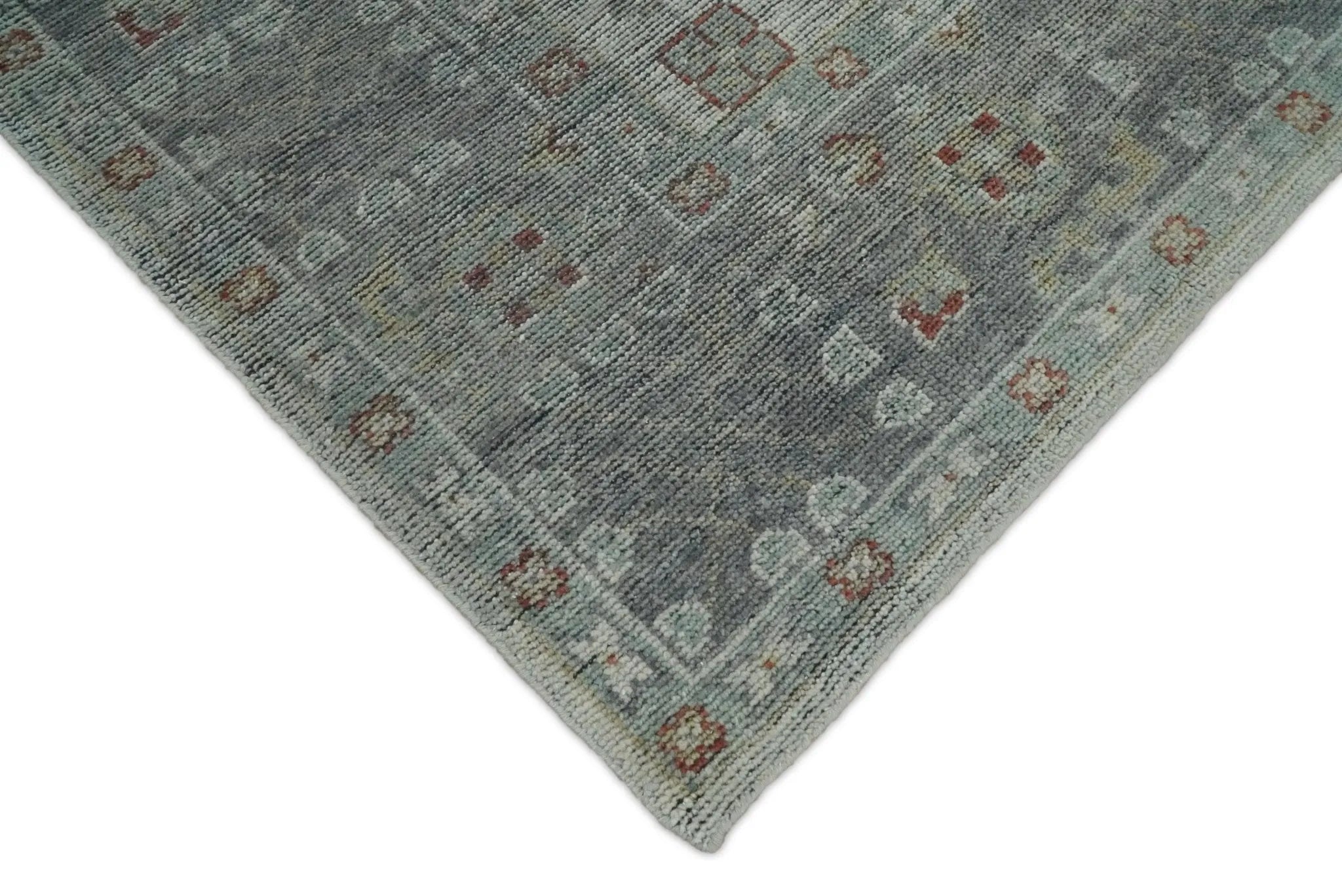 Vintage Distressed Hand Knotted Serapi Silver and Rust Traditional Antique Custom Made Area Rug