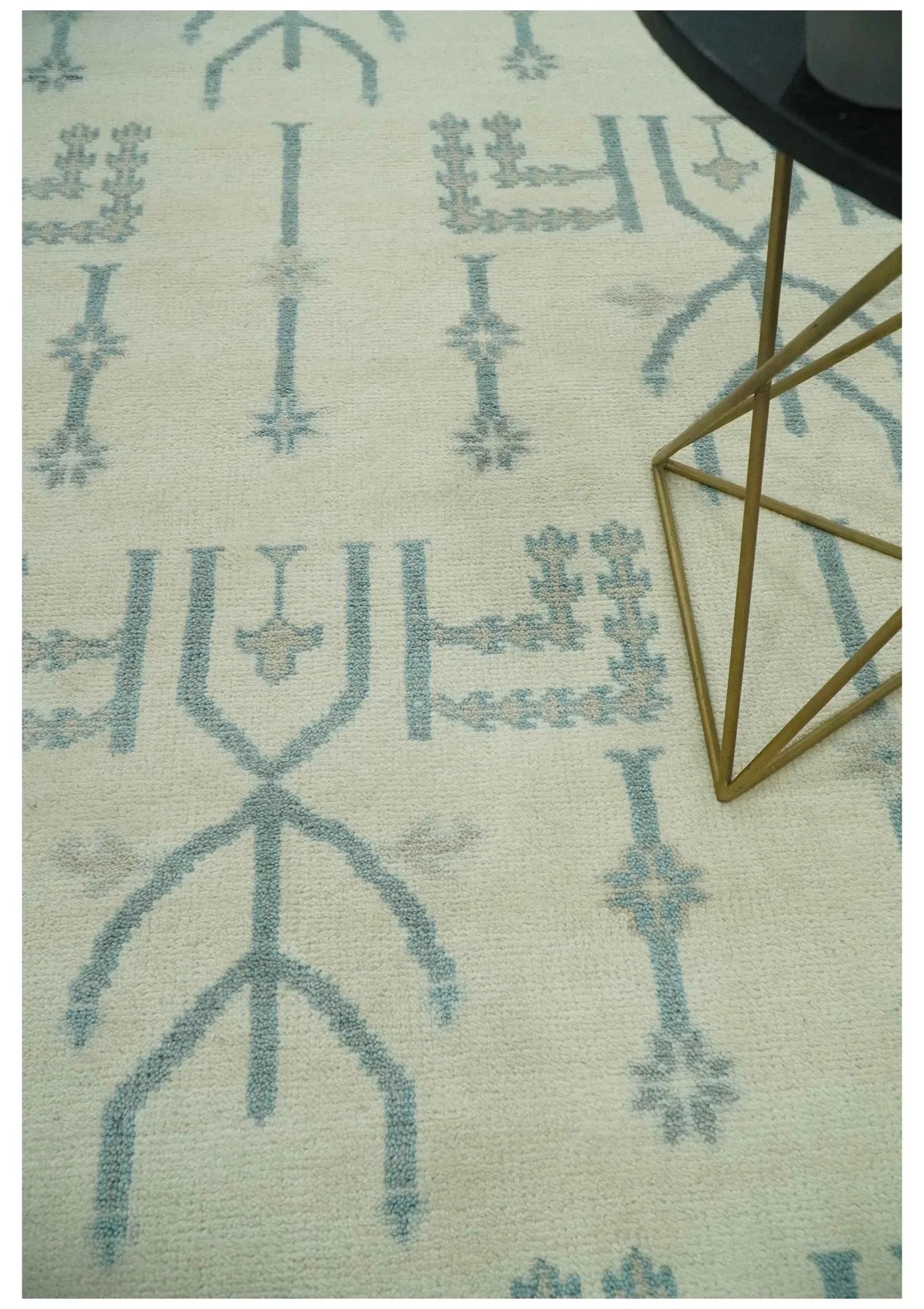 Antique Style Tree of life Beige and Teal Traditional Hand Knotted Custom Made wool Area Rug