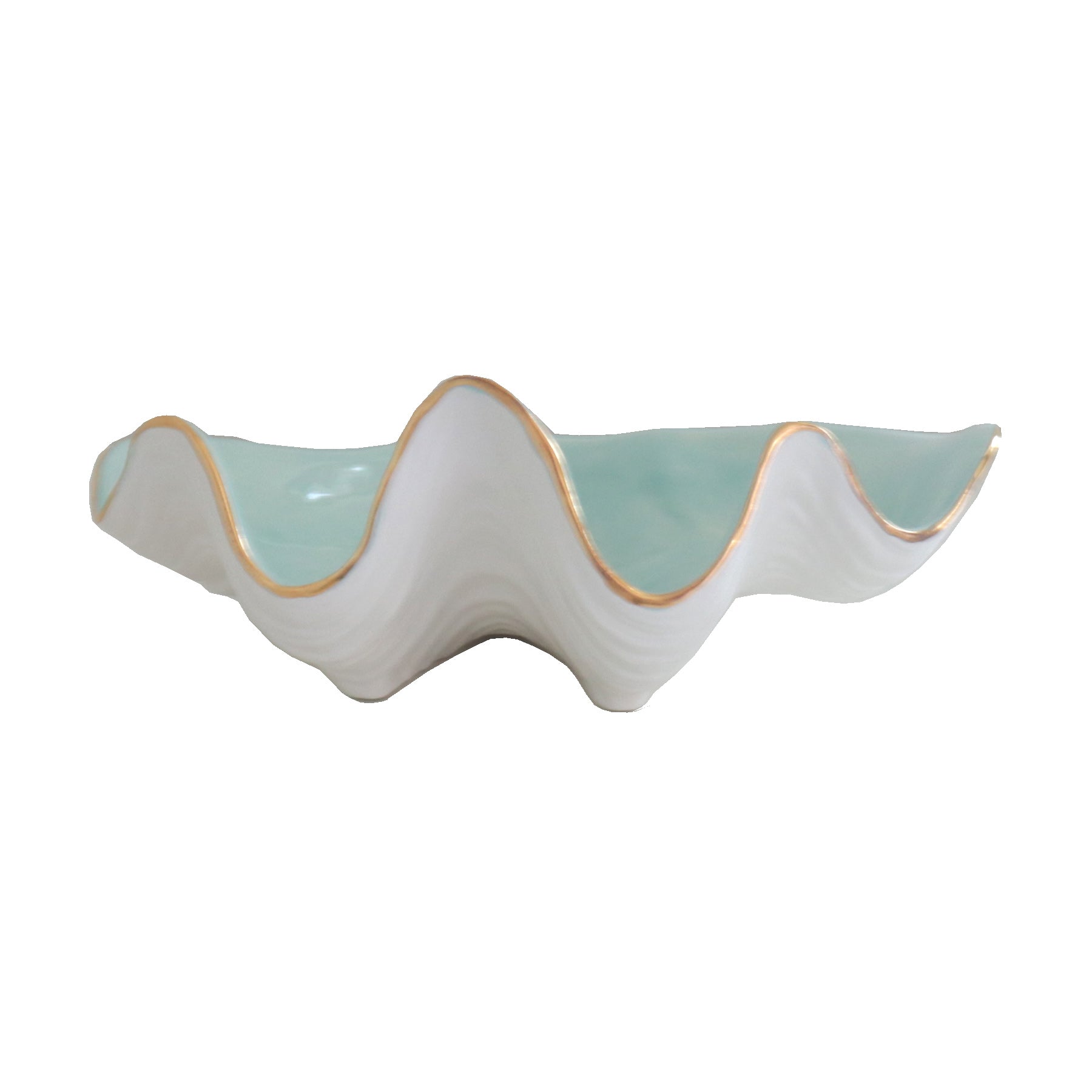 Clam Shell Bowl with 22K Gold Accent