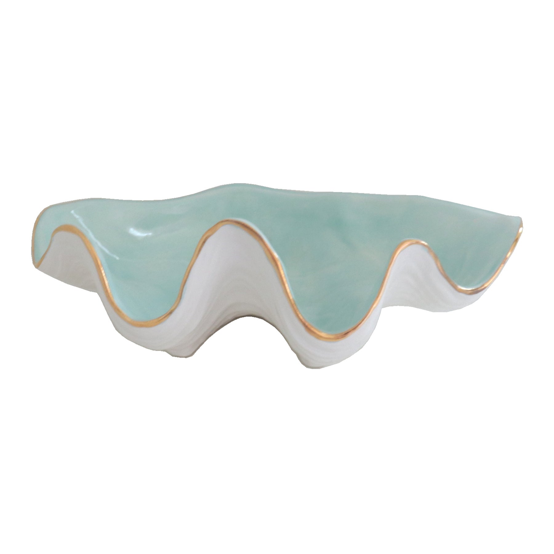 Clam Shell Bowl with 22K Gold Accent