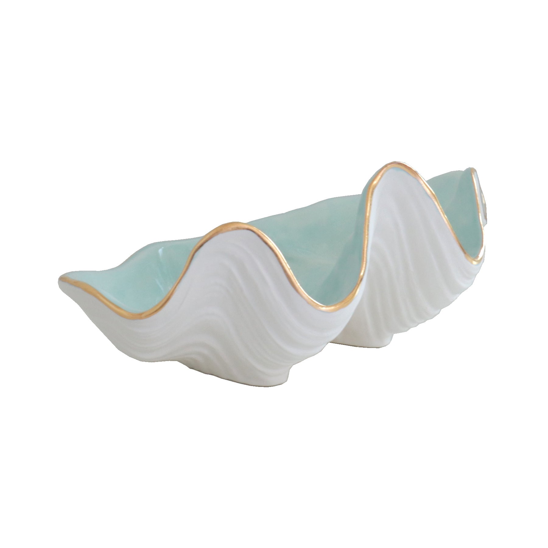 Clam Shell Bowl with 22K Gold Accent