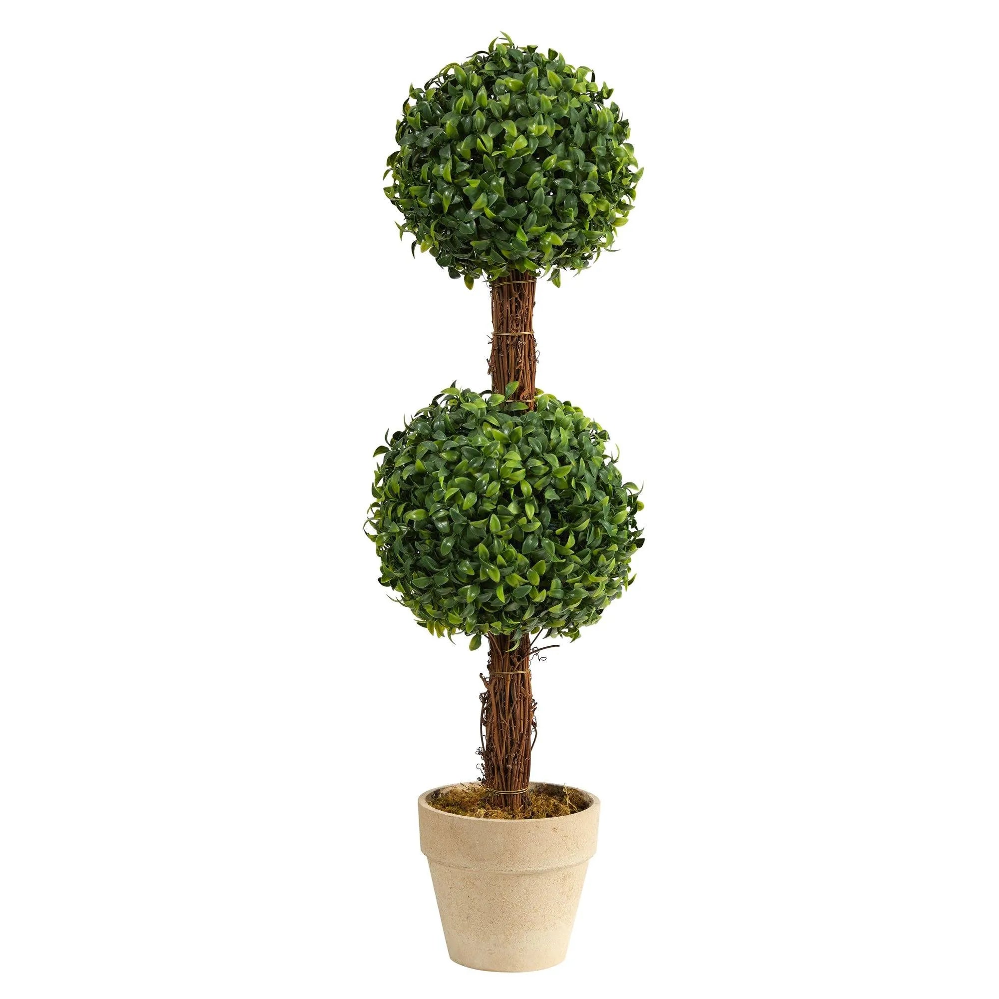 28” Boxwood Double Ball Topiary Artificial Tree (Indoor/Outdoor)