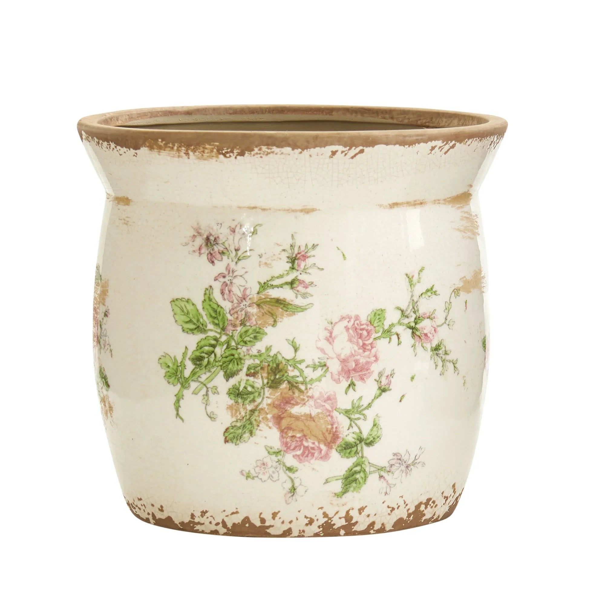 8” Tuscan Ceramic Floral Print Planter