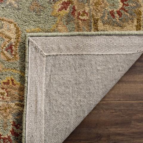 Antiquity Wool Rug in Teal and Beige