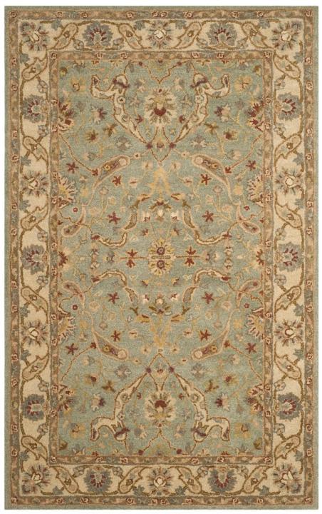 Antiquity Wool Rug in Teal and Beige