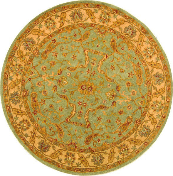 Antiquity Wool Rug in Teal and Beige