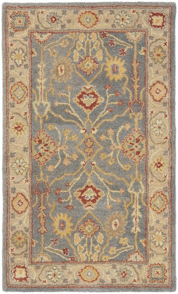 Antiquity Wool Rug in Blue and Ivory