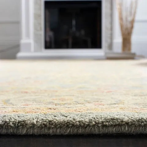 Antiquity Wool Rug in Blue and Ivory