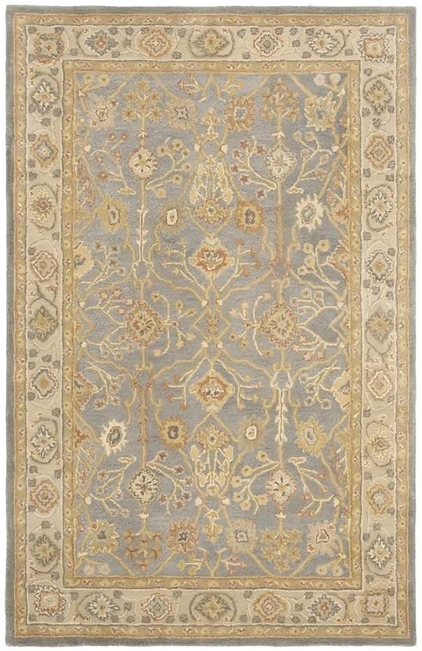 Antiquity Wool Rug in Blue and Ivory