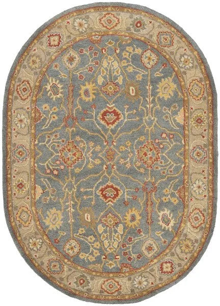 Antiquity Wool Rug in Blue and Ivory