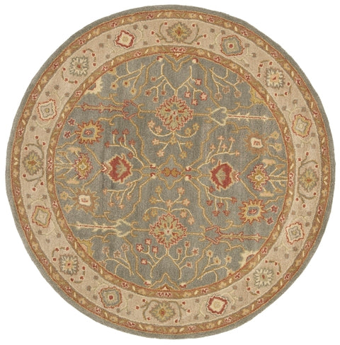 Antiquity Wool Rug in Blue and Ivory