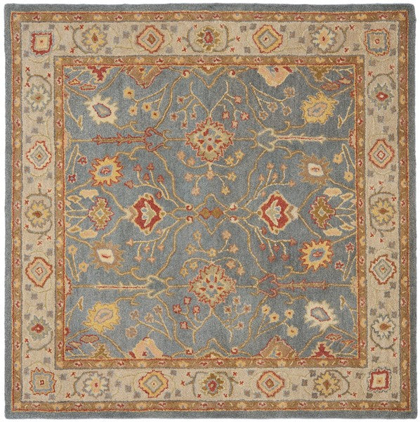 Antiquity Wool Rug in Blue and Ivory