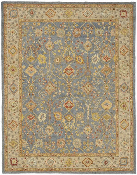 Antiquity Wool Rug in Blue and Ivory