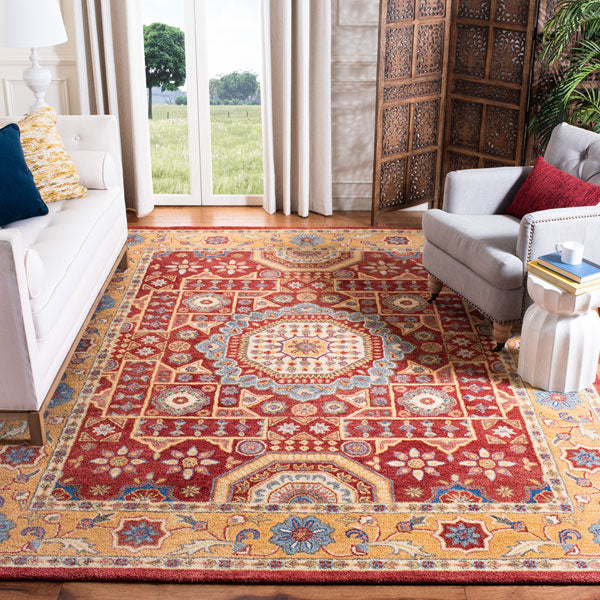 Antiquity Wool Rug in Red and Orange