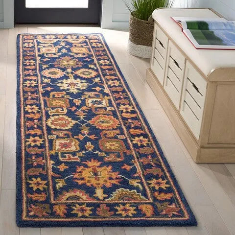 Antiquity Wool Rug in Navy and Beige