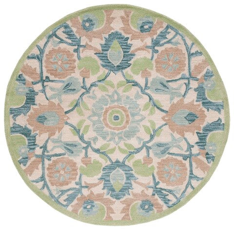 Antiquity Wool Rug in Ivory and Green