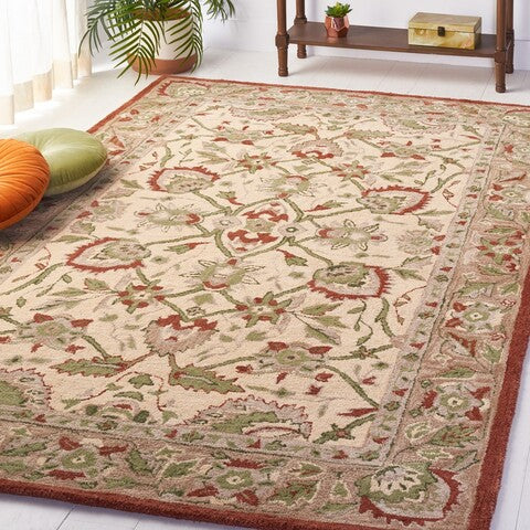 Antiquity Wool Rug in Rust and Ivory