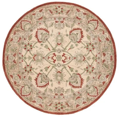 Antiquity Wool Rug in Rust and Ivory