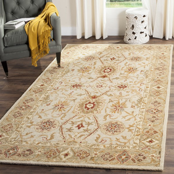 Antiquity Wool Rug in Gray Beige and Sage