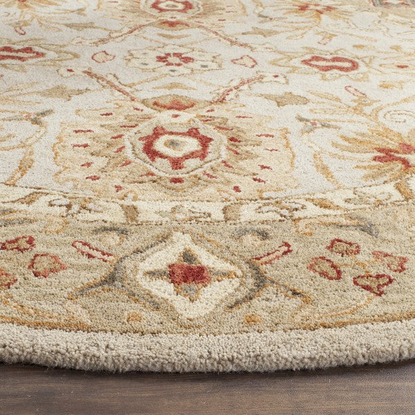 Antiquity Wool Rug in Gray Beige and Sage