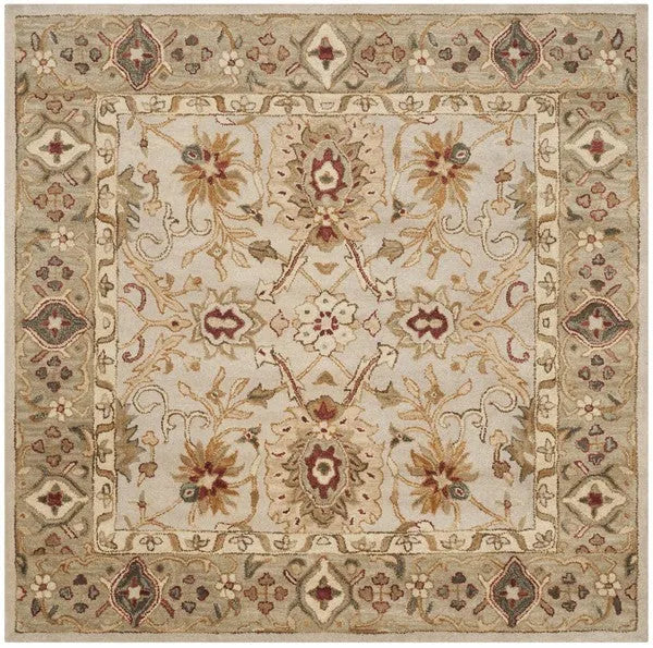 Antiquity Wool Rug in Gray Beige and Sage