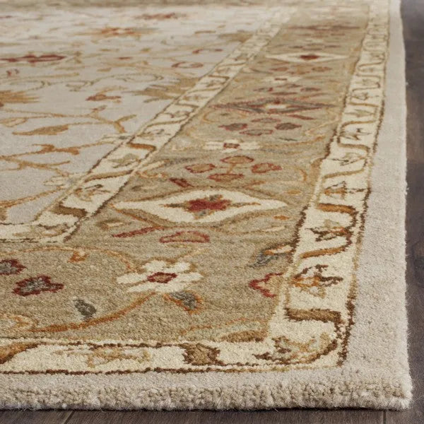 Antiquity Wool Rug in Gray Beige and Sage