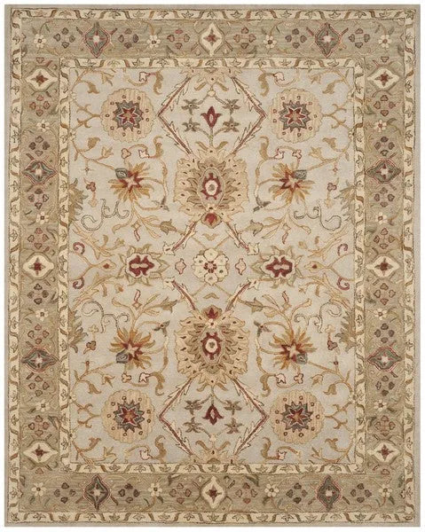 Antiquity Wool Rug in Gray Beige and Sage