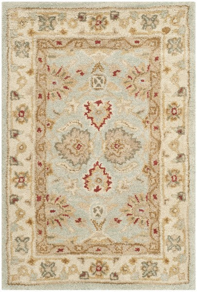 Antiquity Wool Rug in Gray Blue and Beige