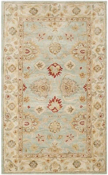 Antiquity Wool Rug in Gray Blue and Beige