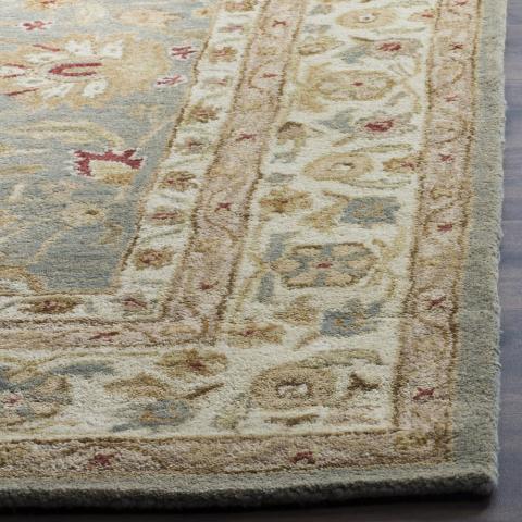 Antiquity Wool Rug in Gray Blue and Beige