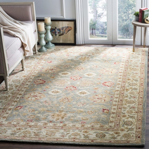 Antiquity Wool Rug in Gray Blue and Beige