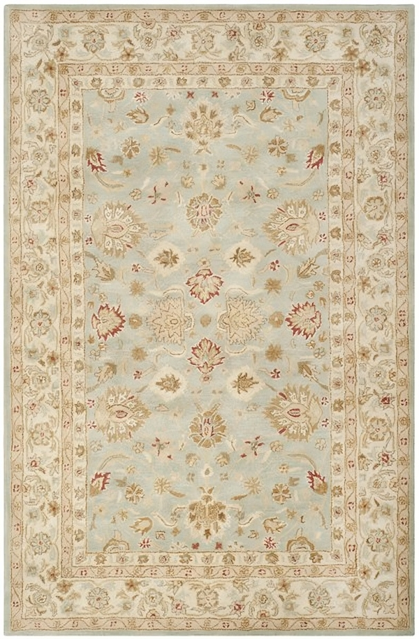 Antiquity Wool Rug in Gray Blue and Beige