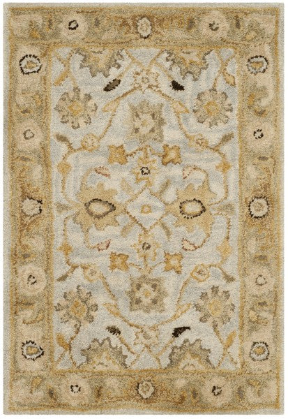 Antiquity Wool Rug in Light Blue and Sage