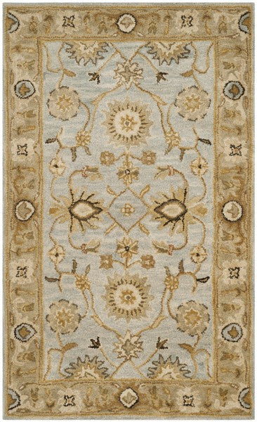 Antiquity Wool Rug in Light Blue and Sage