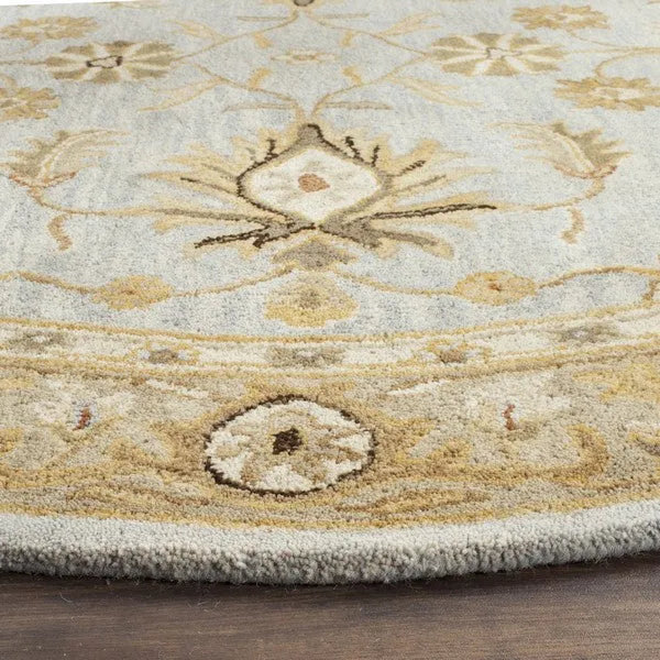 Antiquity Wool Rug in Light Blue and Sage