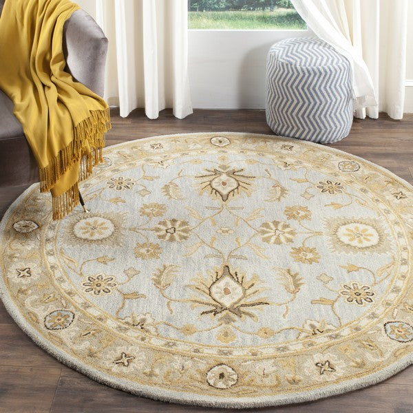 Antiquity Wool Rug in Light Blue and Sage