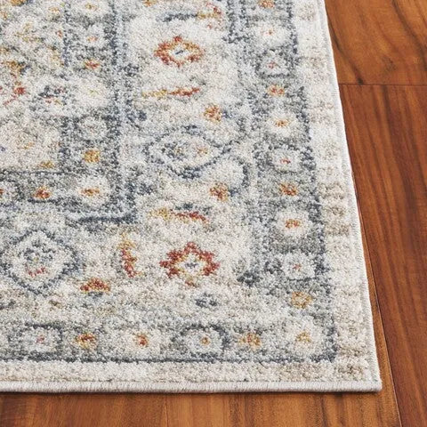 Avalon Polyester Rug in Ivory and Light Blue