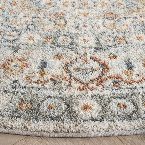 Avalon Polyester Rug in Ivory and Light Blue