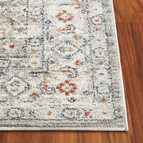 Avalon Polyester Rug in Gray and Light Blue