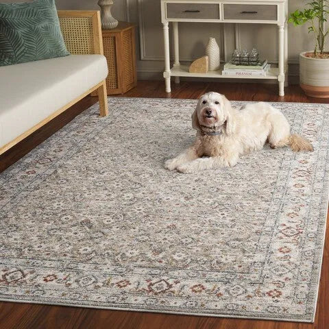 Avalon Polyester Rug in Gray and Light Blue