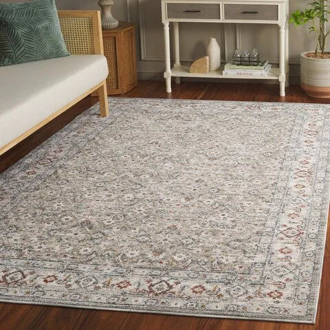 Avalon Polyester Rug in Gray and Light Blue