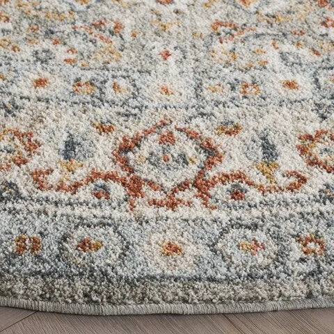 Avalon Polyester Rug in Gray and Light Blue