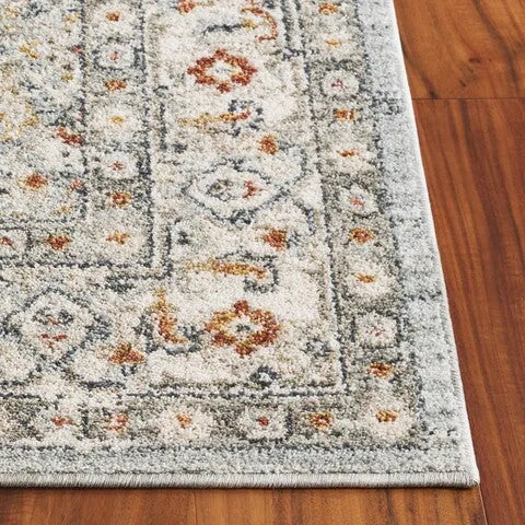 Avalon Polyester Rug in Light Blue and Ivory