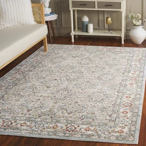 Avalon Polyester Rug in Light Blue and Ivory