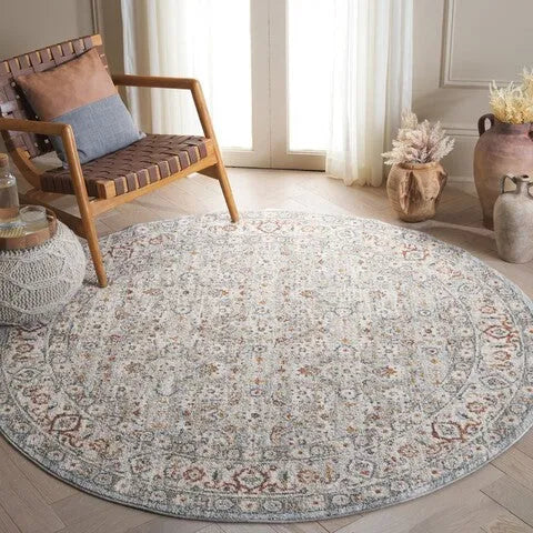 Avalon Polyester Rug in Light Blue and Ivory