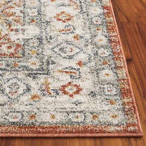 Avalon Polyester Rug in Rust and Gray