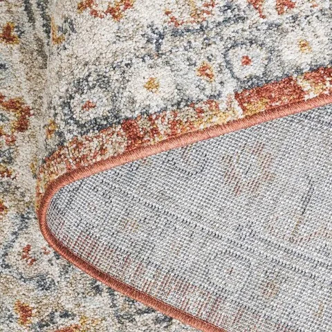 Avalon Polyester Rug in Rust and Gray