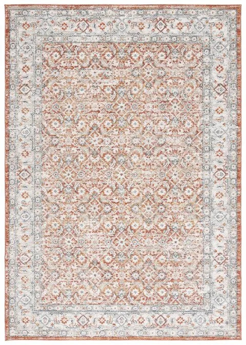 Avalon Polyester Rug in Rust and Gray