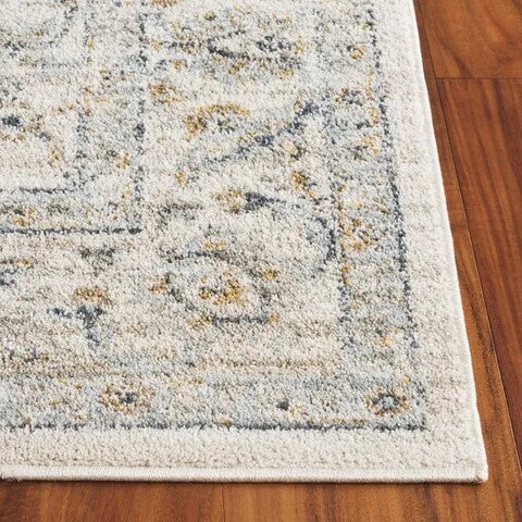 Avalon Polyester Rug in Ivory and Blue